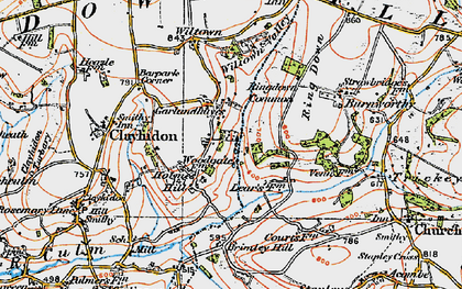 Old map of Garlandhayes in 1919
