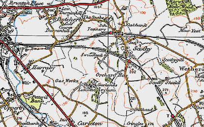Old map of Garlands in 1925