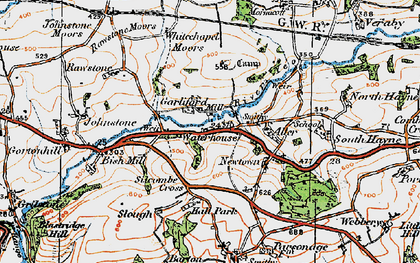 Old map of Whitechapel Moors in 1919