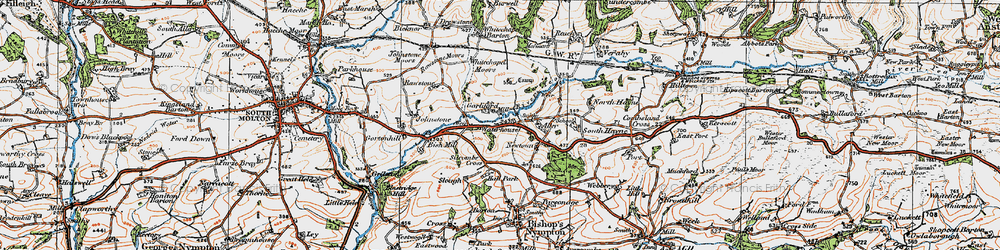 Old map of Garliford in 1919