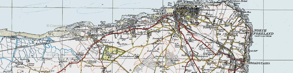 Old map of Garlinge in 1920