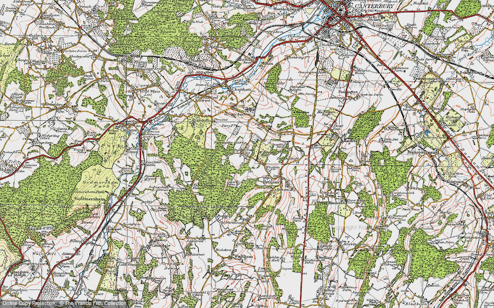 Old Map of Garlinge Green, 1920 in 1920