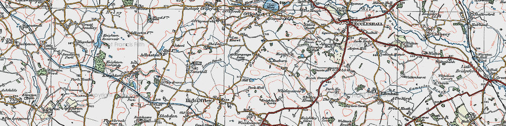 Old map of Garmelow in 1921