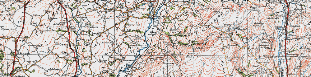 Old map of Garnswllt in 1923