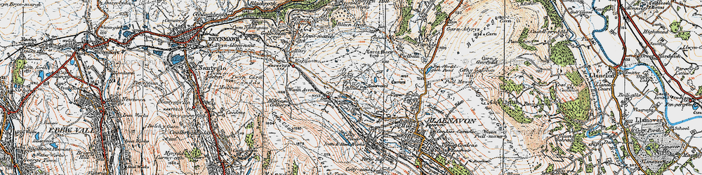 Old map of Garn-yr-erw in 1919