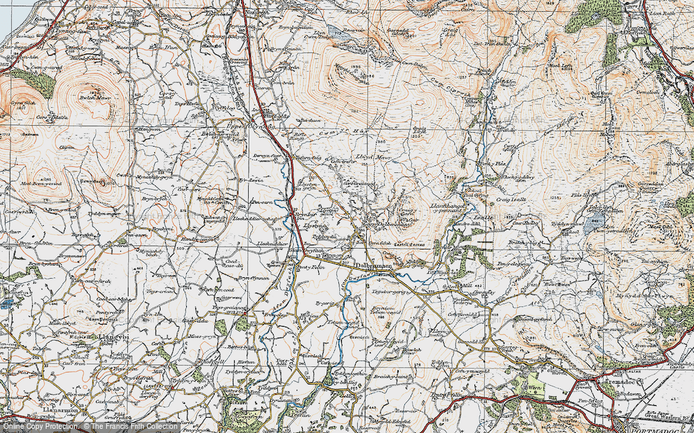 Old Map of Garndolbenmaen, 1922 in 1922
