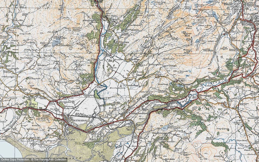 Old Map of Garreg, 1922 in 1922