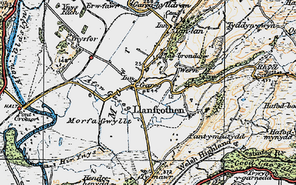 Old map of Garreg in 1922