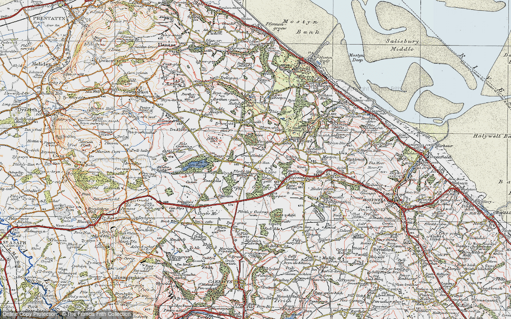 Old Map of Garreg, 1924 in 1924