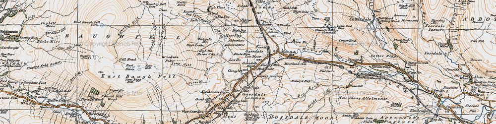 Old map of Black Side in 1925