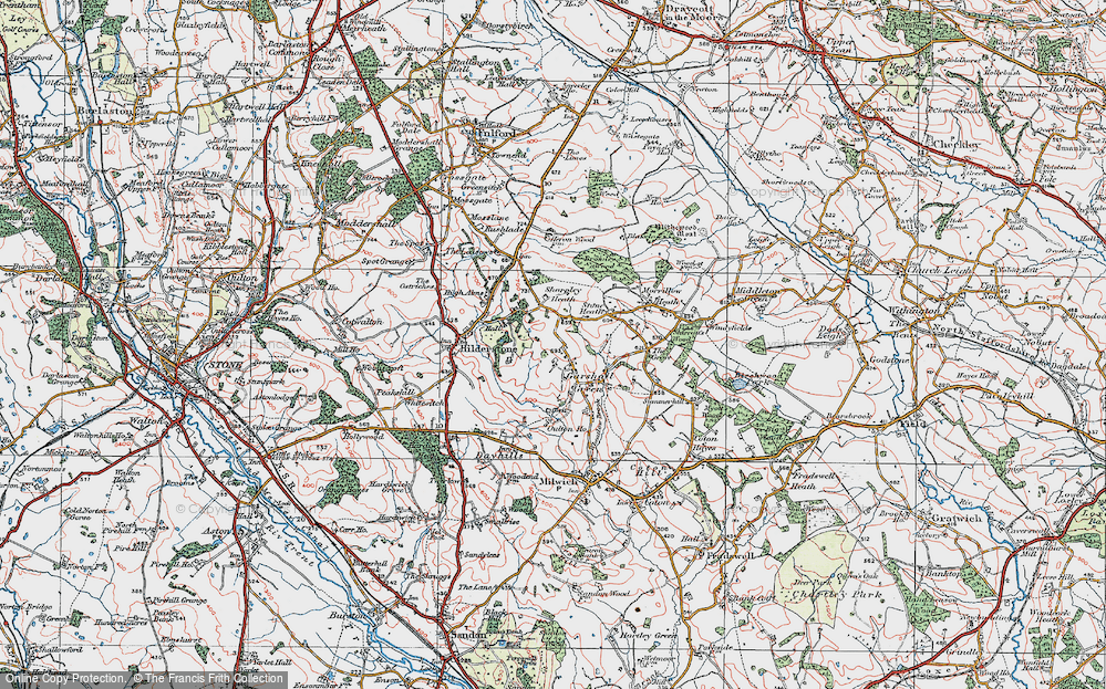 Old Map of Garshall Green, 1921 in 1921