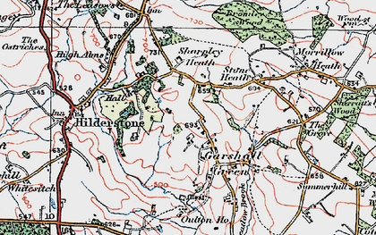 Old map of Garshall Green in 1921