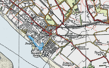 Old map of Garston in 1924