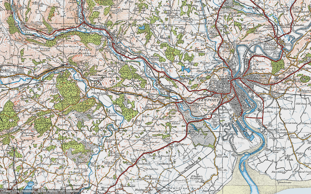 Old Map of Garth, 1919 in 1919