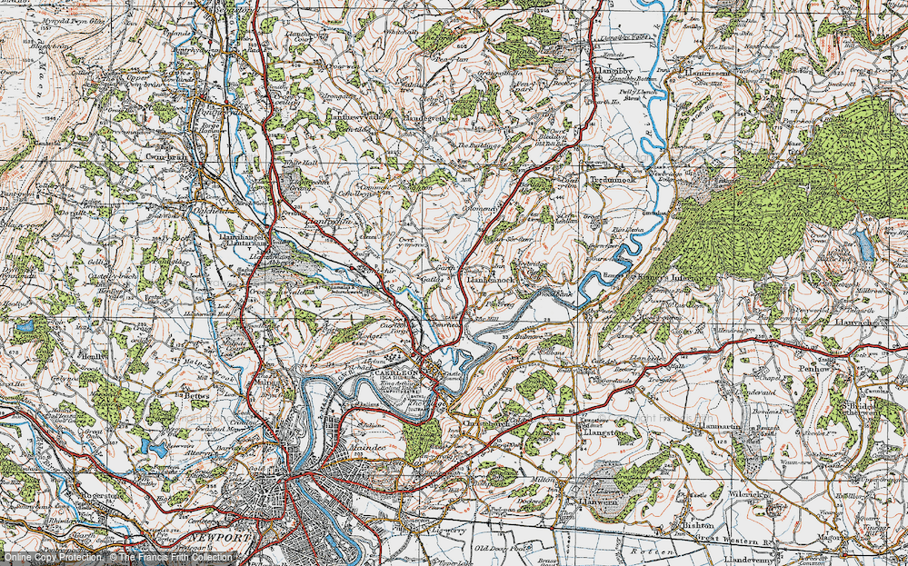 Old Map of Garth, 1919 in 1919