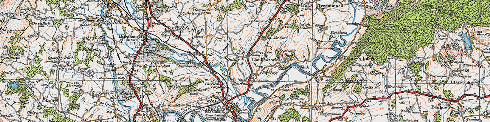 Old map of Garth in 1919