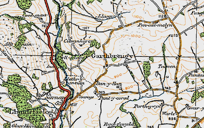 Old map of Garthbrengy in 1923