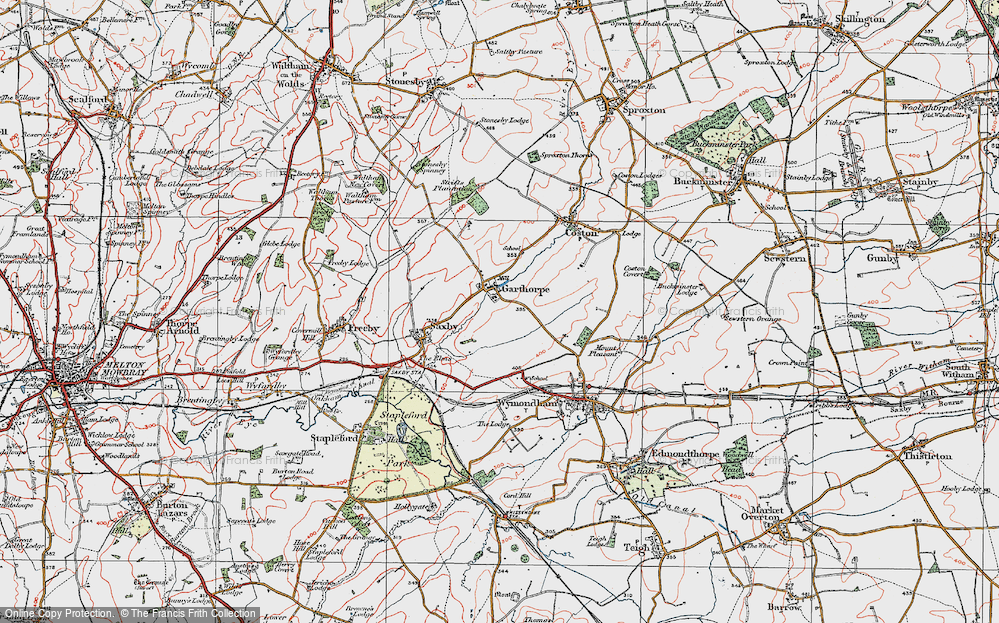Old Map of Garthorpe, 1921 in 1921