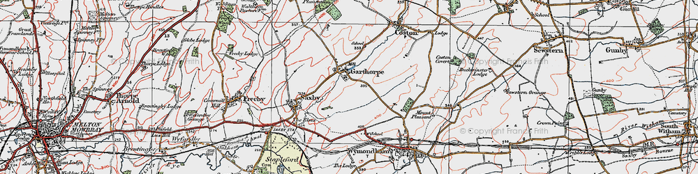 Old map of Garthorpe in 1921