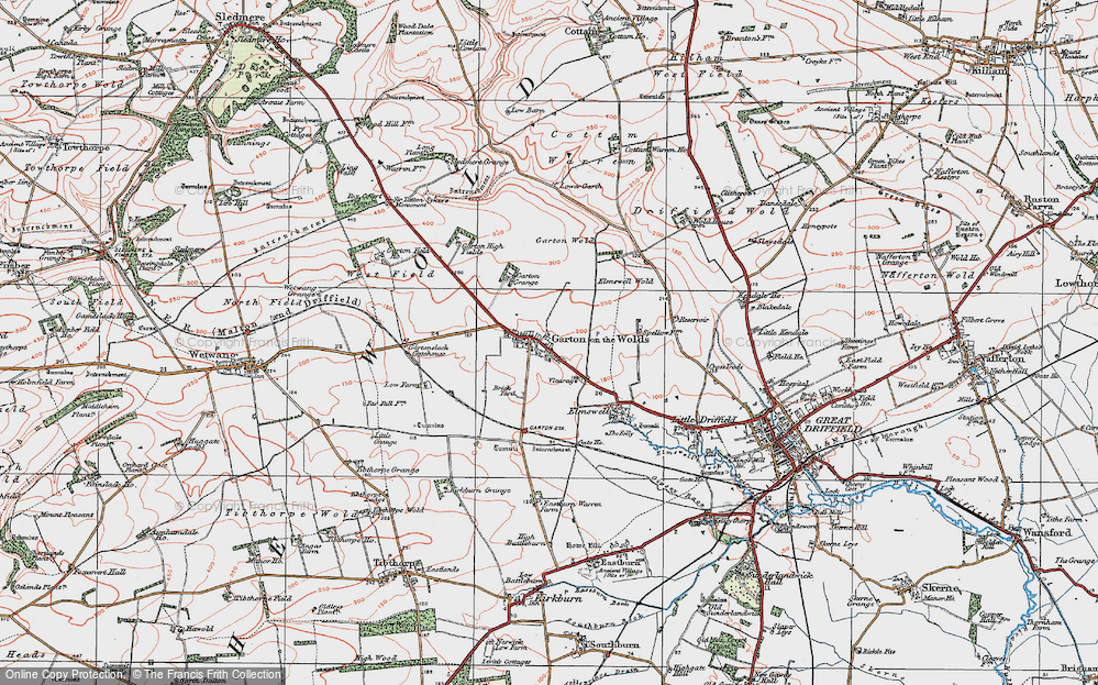 Old Map of Garton-on-the-Wolds, 1924 in 1924
