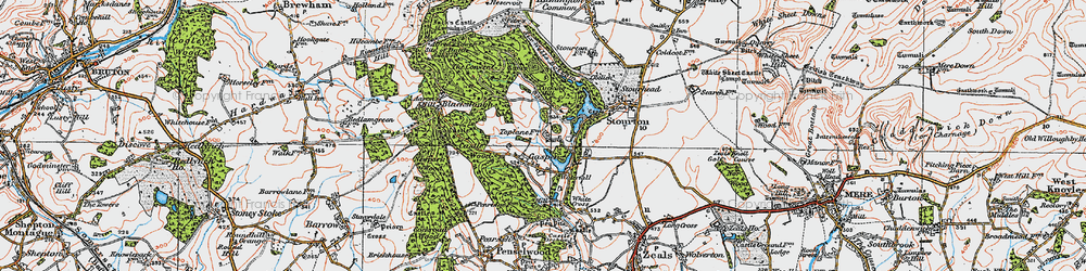 Old map of Aaron's Hill in 1919