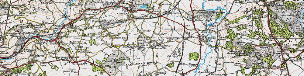 Old map of Gastard in 1919