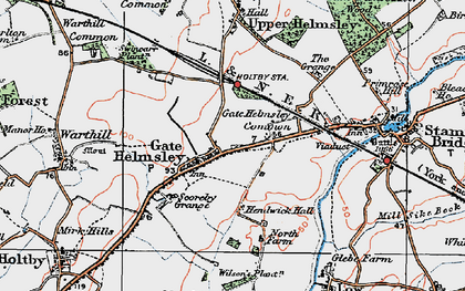 Old map of Gate Helmsley in 1924
