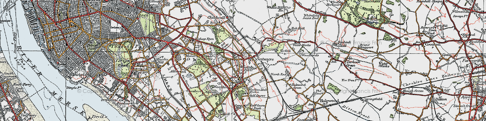 Old map of Gateacre in 1923