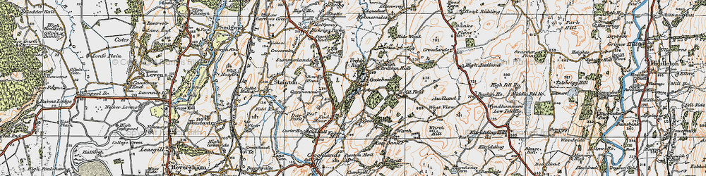 Old map of Gatebeck in 1925
