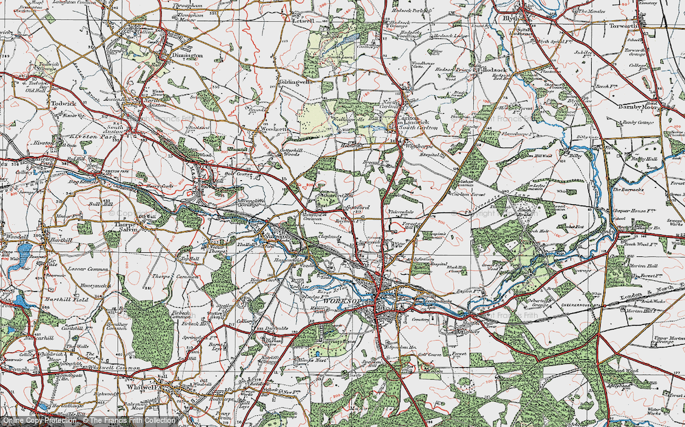 Old Map of Gateford, 1923 in 1923