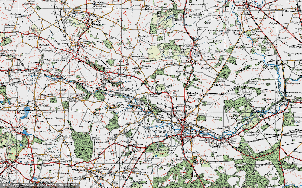 Old Map of Gateford Common, 1923 in 1923