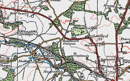 Old map of Gateford Common in 1923