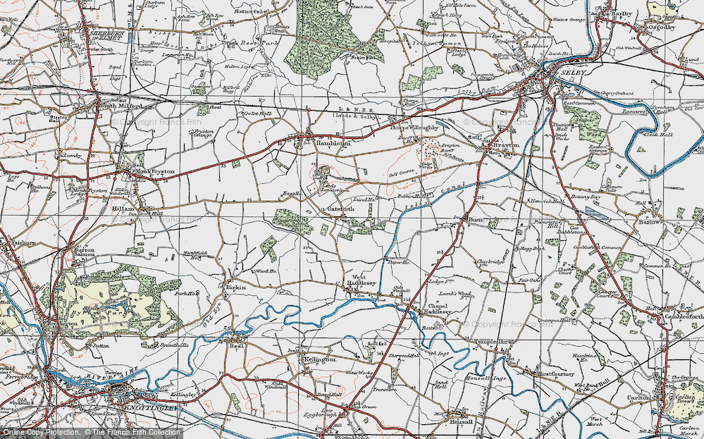 Old Map of Gateforth, 1924 in 1924