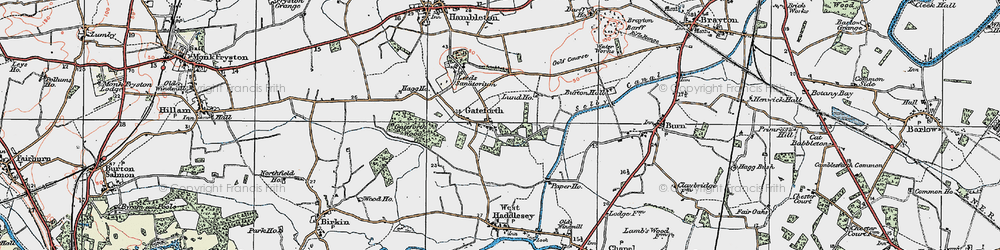 Old map of Gateforth in 1924
