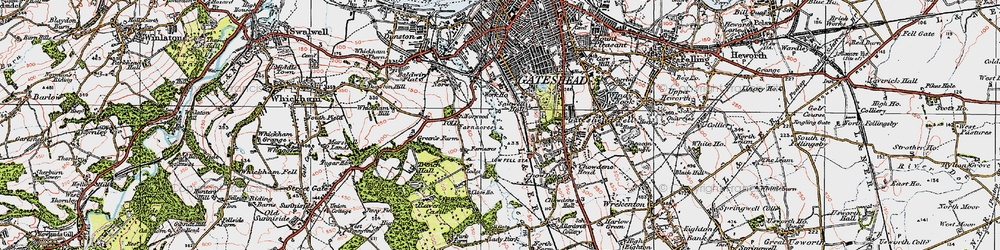 Old map of Gateshead in 1925