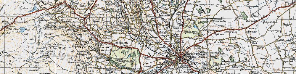Old map of Gatewen in 1921