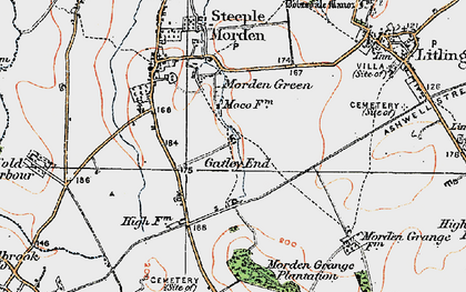Old map of Gatley End in 1919