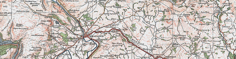 Old map of Vaynor in 1922