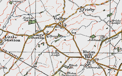 Old map of Gaulby in 1921