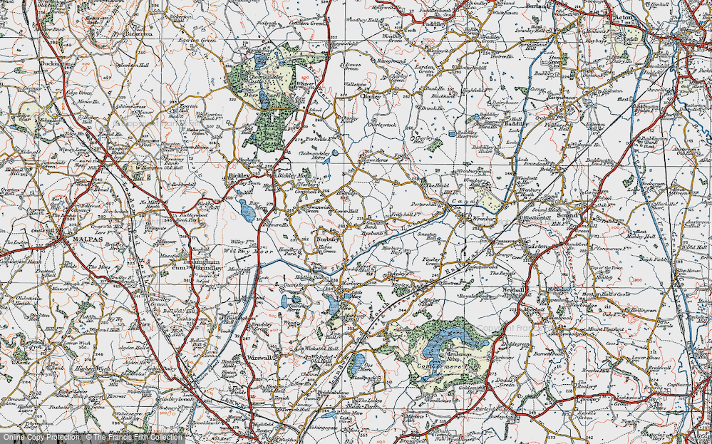 Old Map of Gauntons Bank, 1921 in 1921