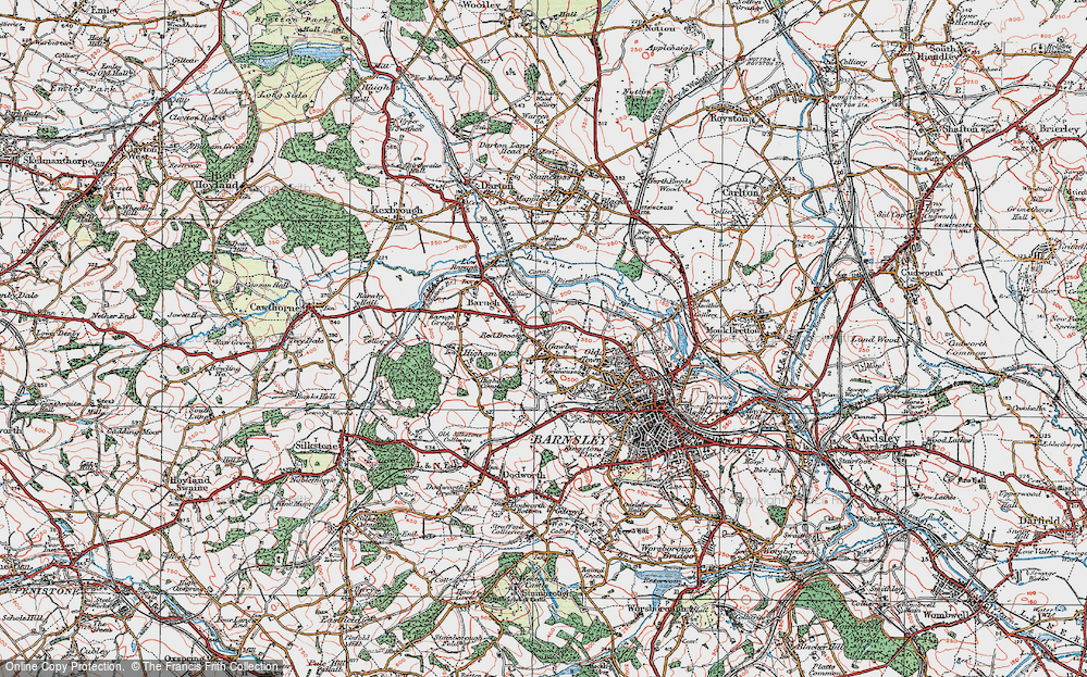 Old Map of Gawber, 1924 in 1924