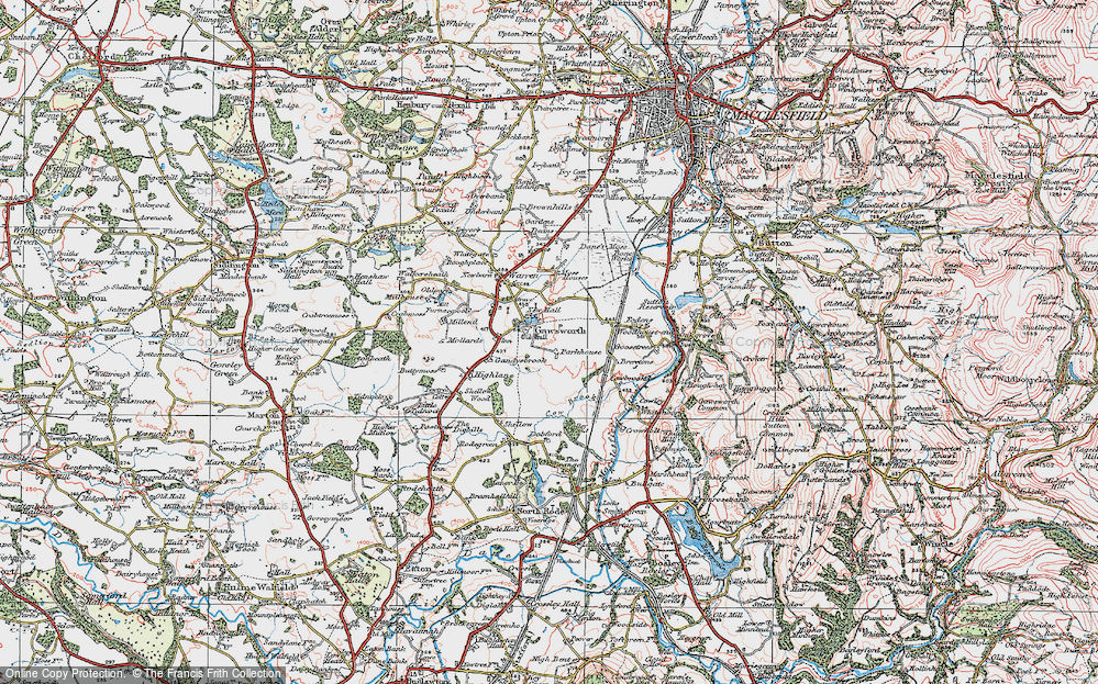 Old Map of Gawsworth, 1923 in 1923