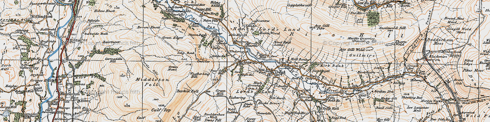 Old map of Gawthrop in 1925