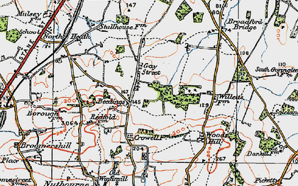Old map of Beedings in 1920