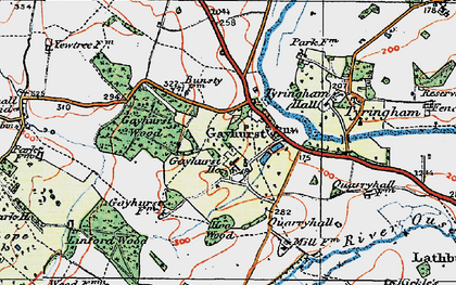Old map of Gayhurst in 1919