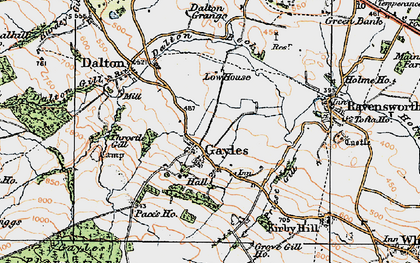 Old map of Gayles in 1925