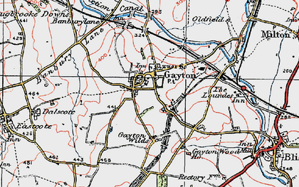 Old map of Gayton in 1919