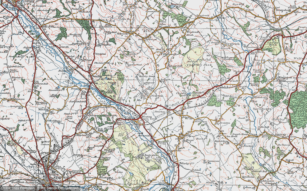 Old Map of Gayton, 1921 in 1921