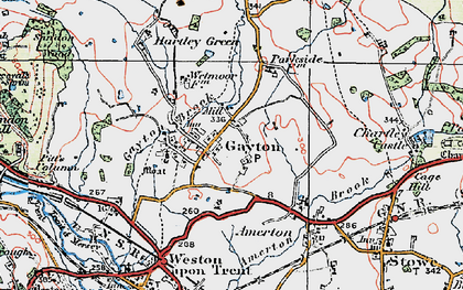 Old map of Gayton in 1921