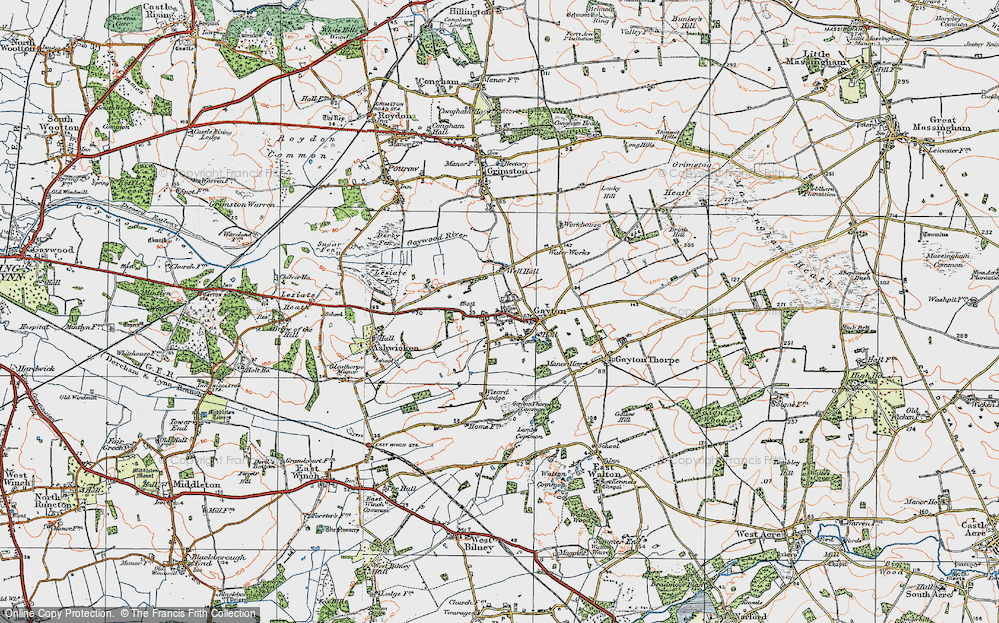 Old Map of Gayton, 1921 in 1921
